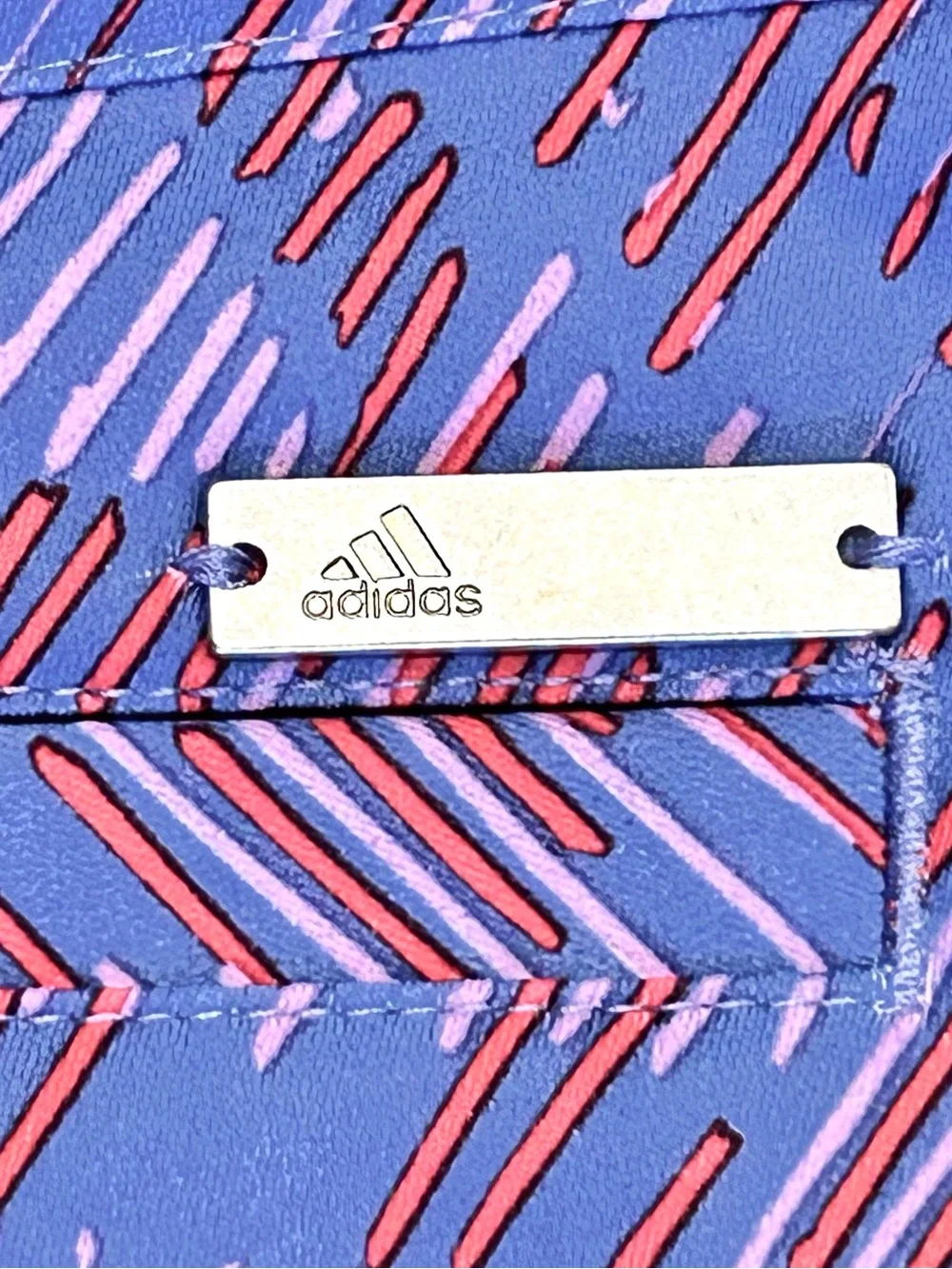 Adidas 2015 W Print 7” Activewear Bermuda Short Baja Blue Women's Size 12 N